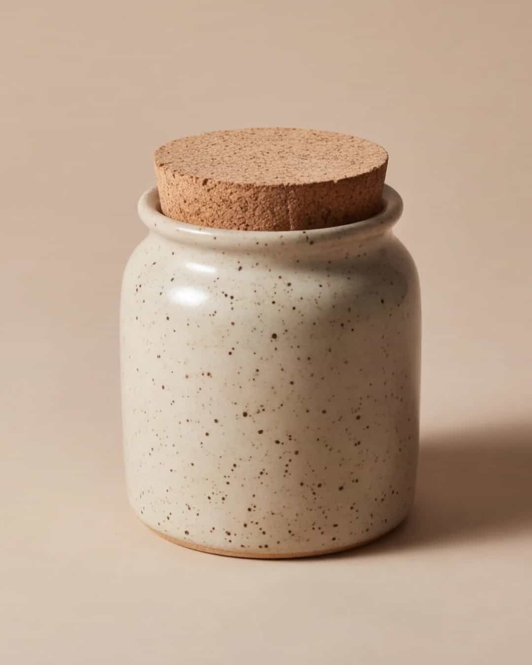 Canister · stoneware with cork lid